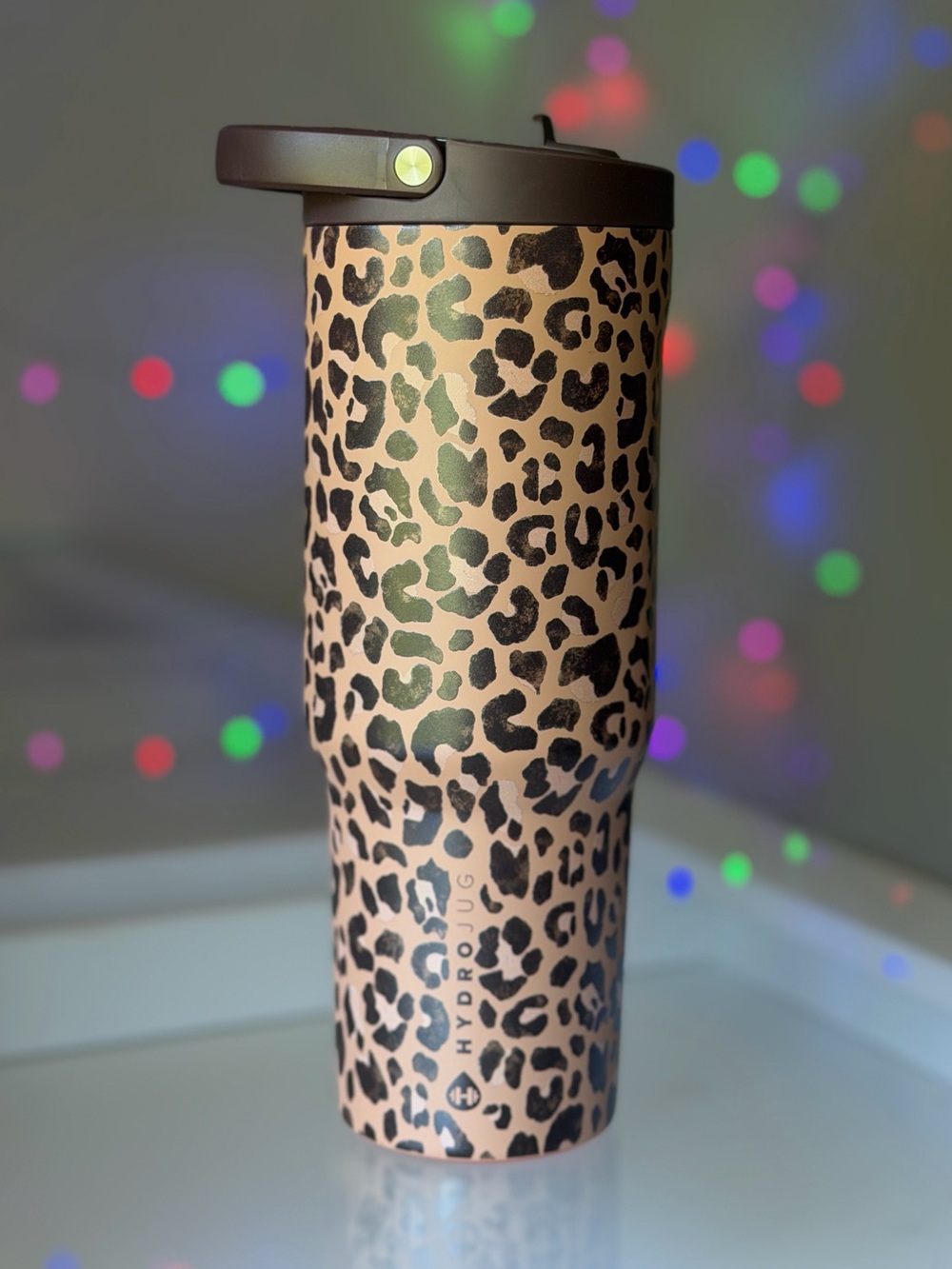 SAVANNA Leopard Print HYDROJUG 32oz Sport Tumbler • 100% LEAKPROOF